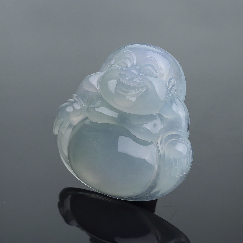 糯冰种浅绿翡翠佛吊坠-红掌柜