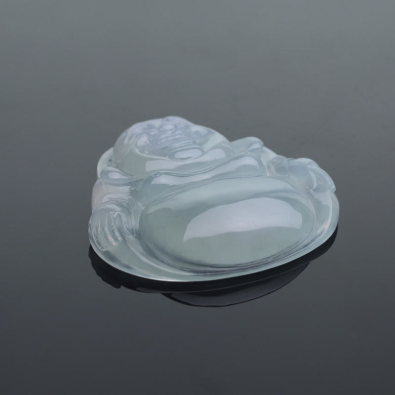 糯冰种浅绿翡翠佛吊坠-红掌柜