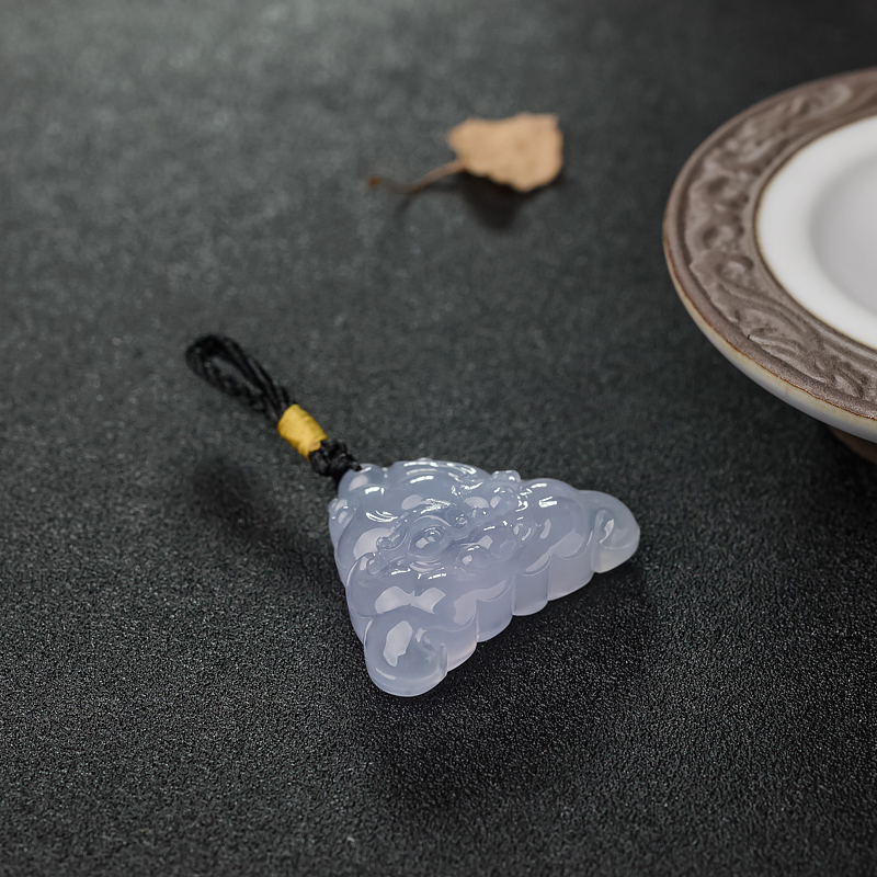 冰种浅紫色翡翠吊坠-红掌柜