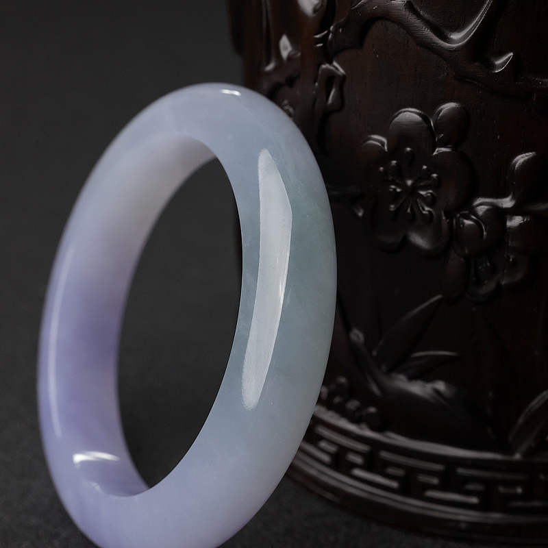 春带彩翡翠平安镯-红掌柜