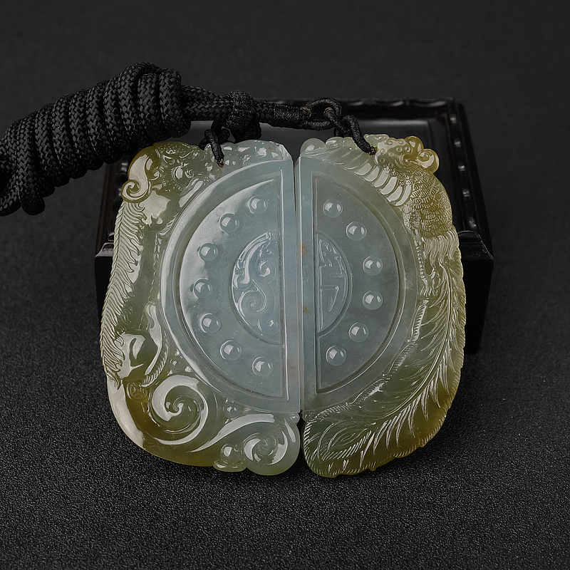 翡翠龙凤呈祥吊坠-红掌柜