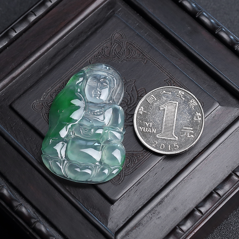 天然冰种飘绿翡翠吊坠 - 红掌柜