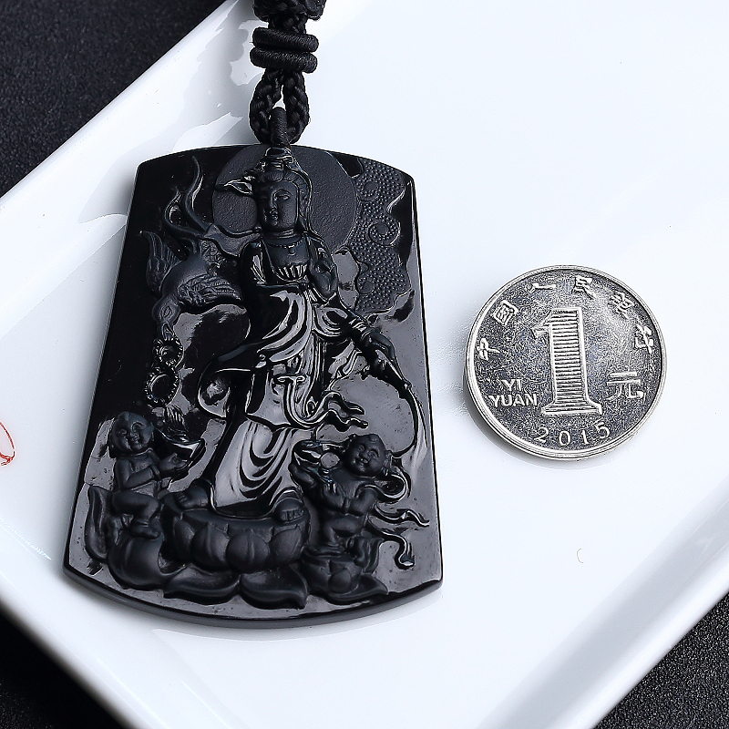 天然冰糯种墨翠吊坠 - 红掌柜