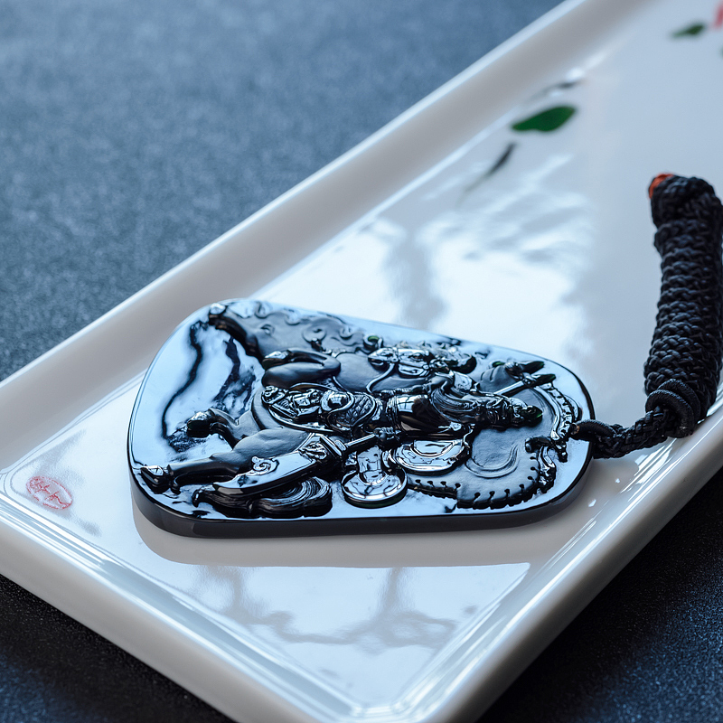 墨翠关公吊坠-红掌柜