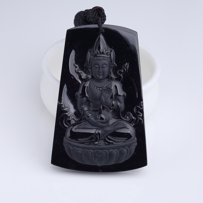 缅甸天然糯种墨翠藏观音吊坠-红掌柜