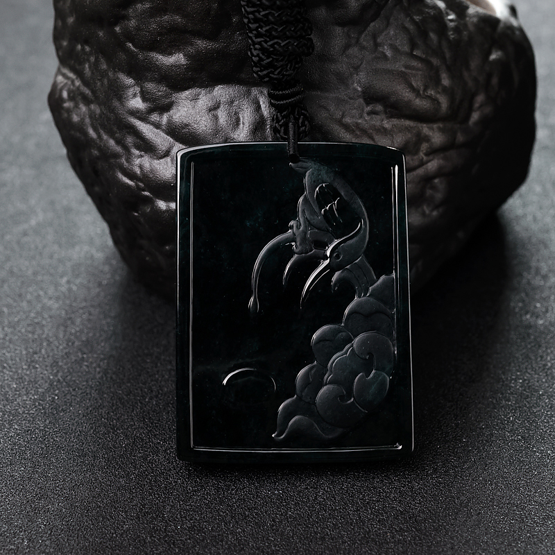 糯冰种墨翠琼楼玉宇-红掌柜