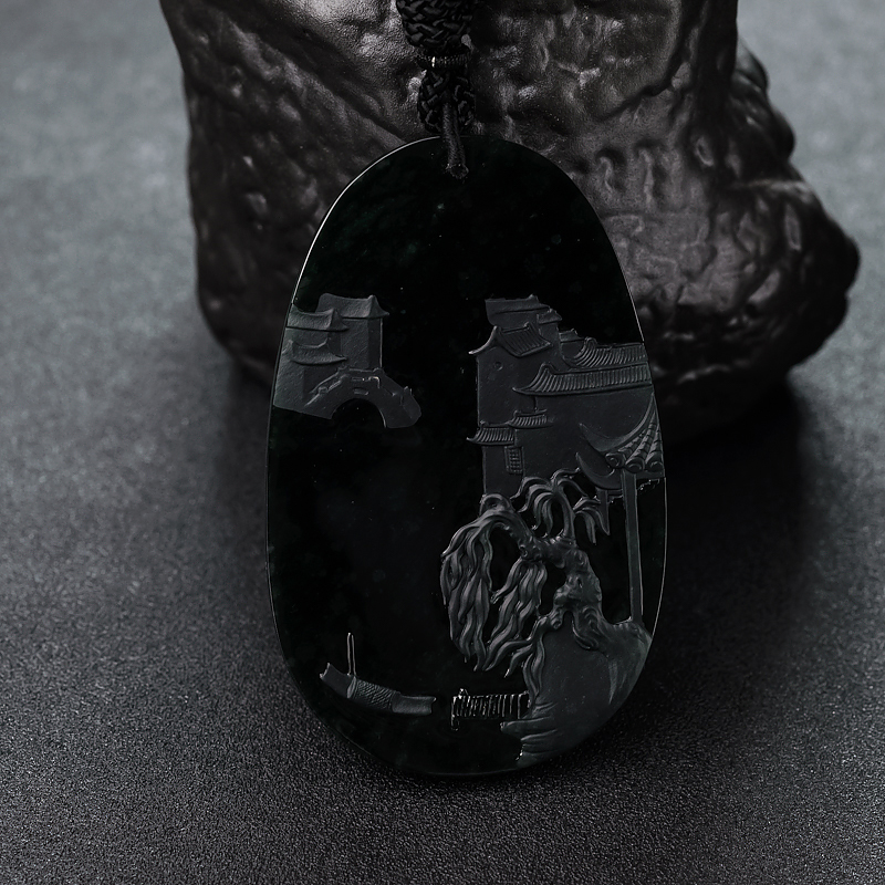 糯种墨翠山水意境-红掌柜