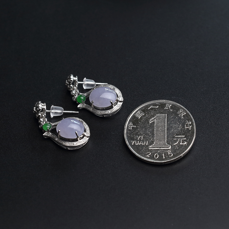 紫罗兰翡翠耳坠-红掌柜