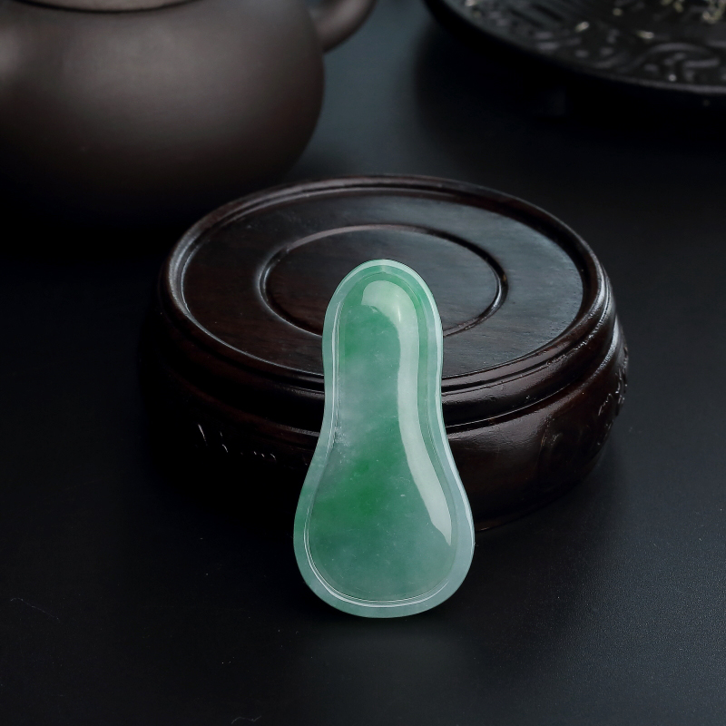 缅甸天然飘绿翡翠佛吊坠-红掌柜