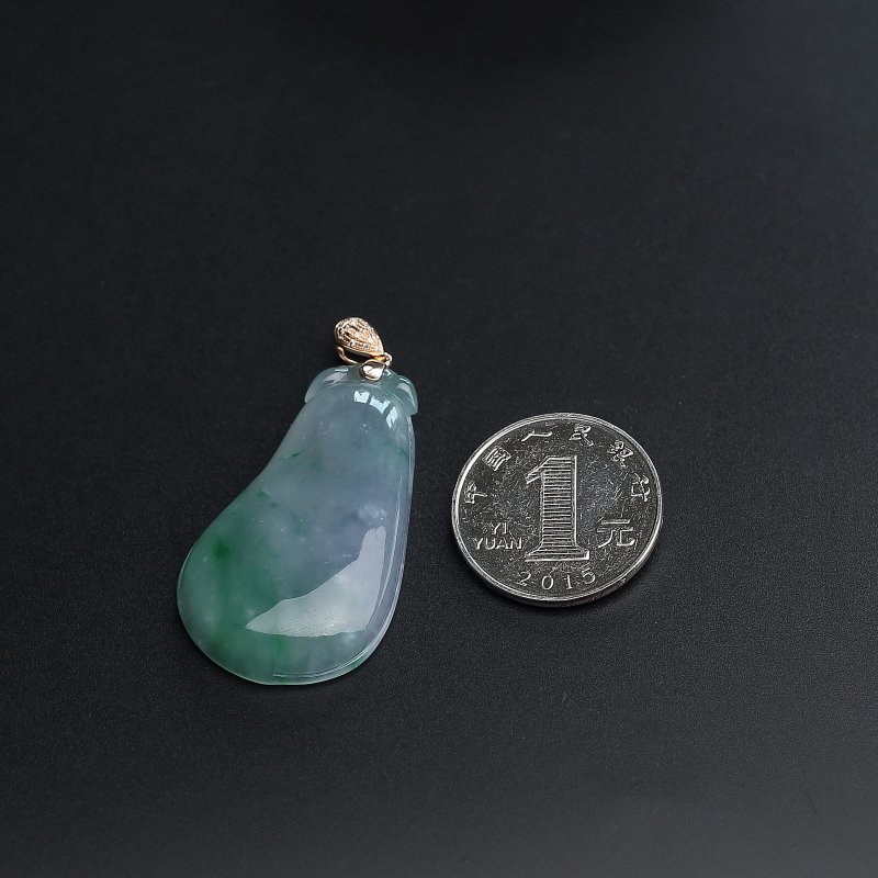 糯种春带彩翡翠福瓜吊坠-红掌柜