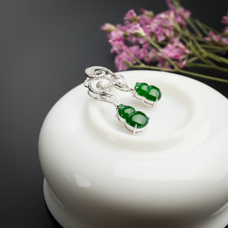 缅甸冰糯种满绿翡翠葫芦吊坠-红掌柜