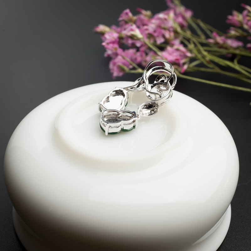 18K金镶缅甸满绿翡翠葫芦吊坠-红掌柜