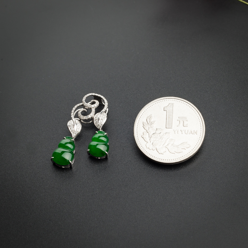冰糯种满绿翡翠葫芦吊坠-红掌柜