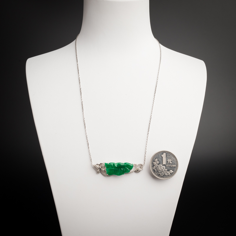 缅甸糯种翡翠吊坠-红掌柜