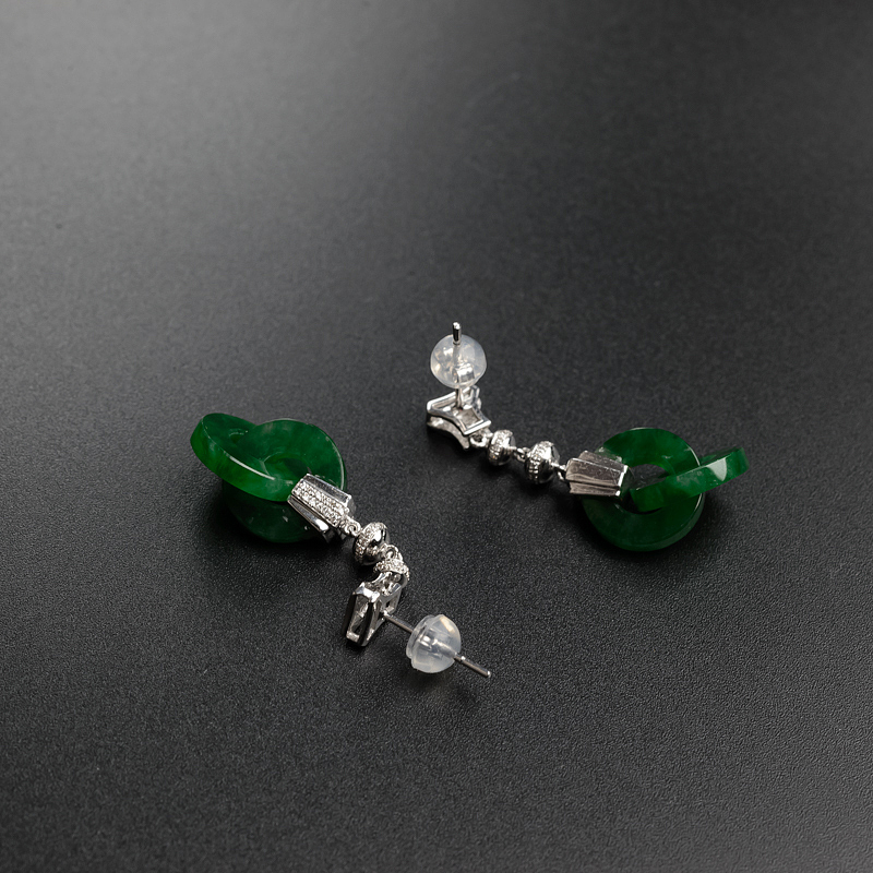 翡翠耳坠-红掌柜