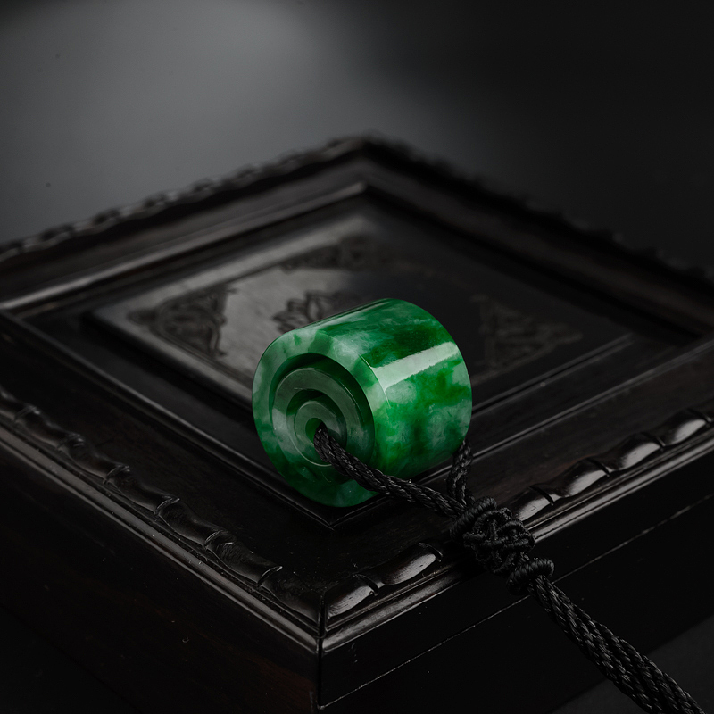 冰糯种飘花翡翠子母路路通吊坠-红掌柜