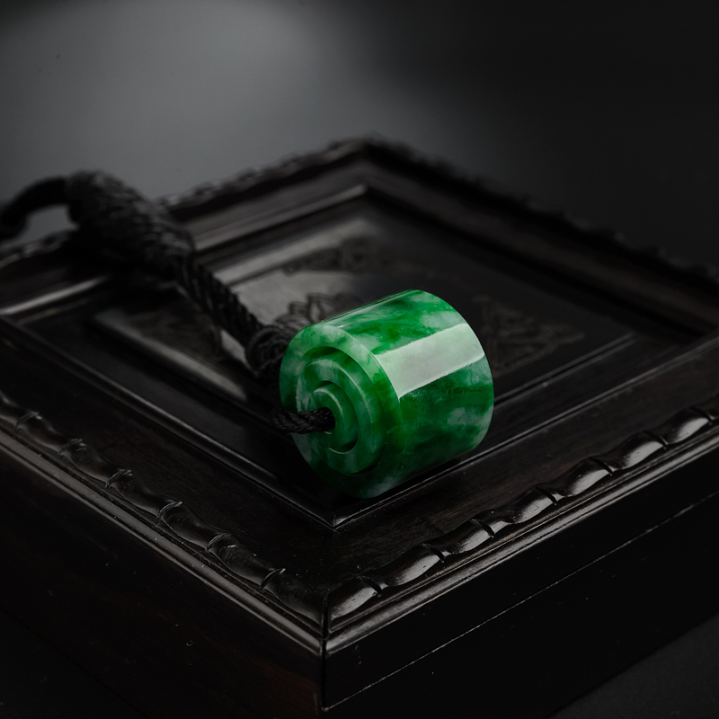 冰糯种翡翠子母路路通吊坠-红掌柜