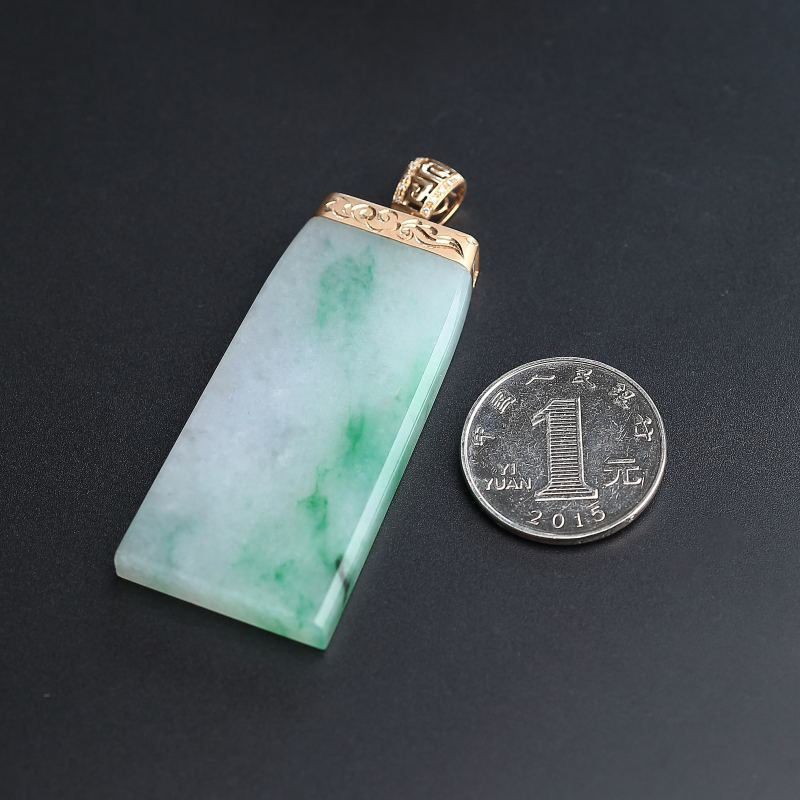 天然糯种翡翠无事牌吊坠 - 红掌柜
