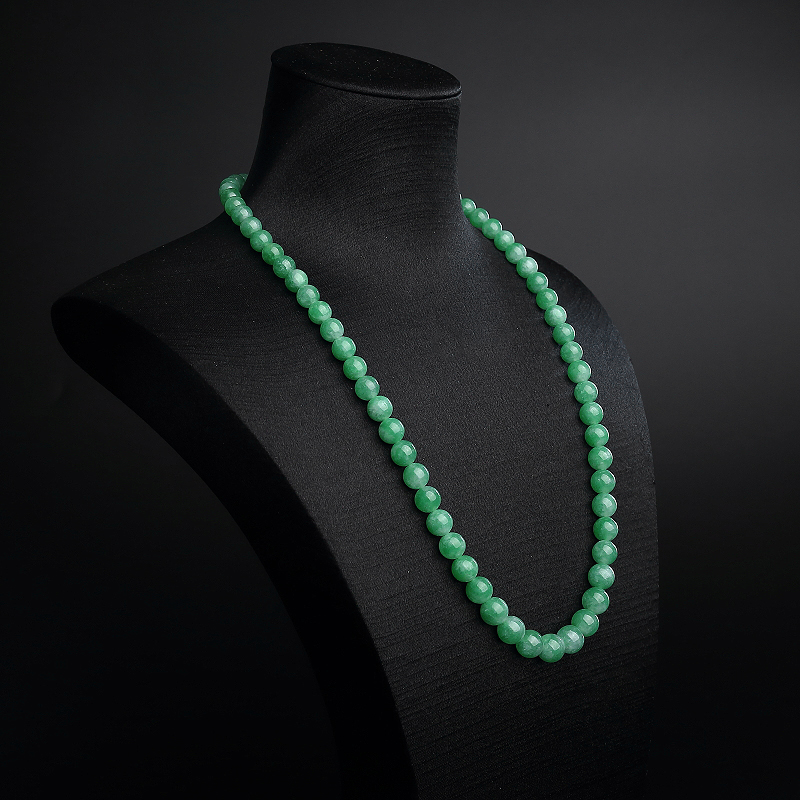 A货天然糯种苹果绿翡翠项链 - 红掌柜