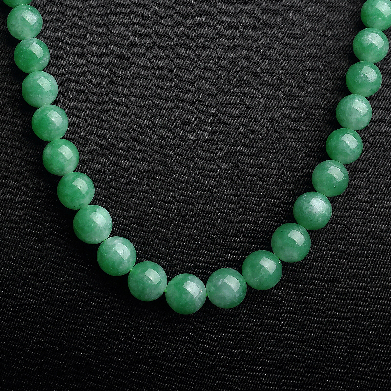 天然糯种苹果绿翡翠项链 - 红掌柜