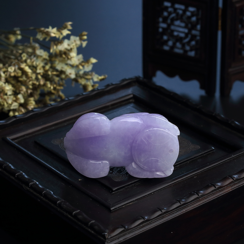 缅甸紫罗兰翡翠貔貅吊坠 - 红掌柜