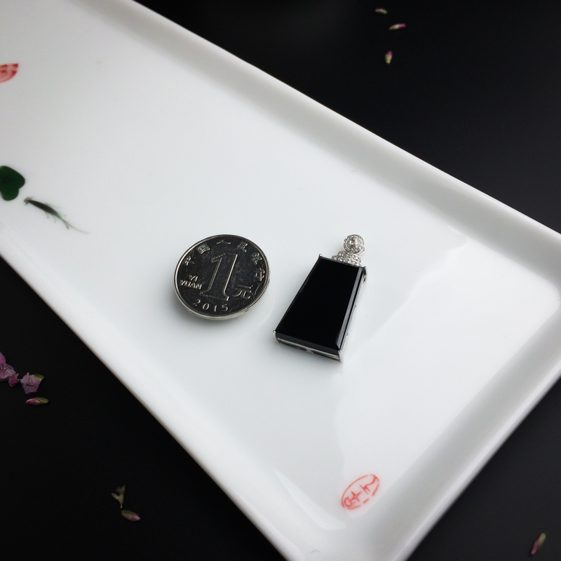 天然糯种墨翠吊坠 - 红掌柜