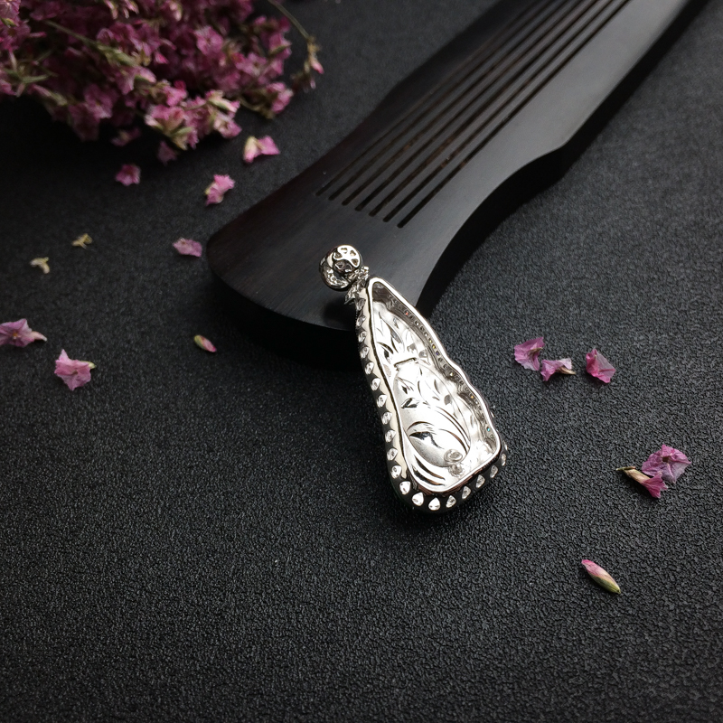 18K金镶糯种翡翠凤凰吊坠 - 红掌柜