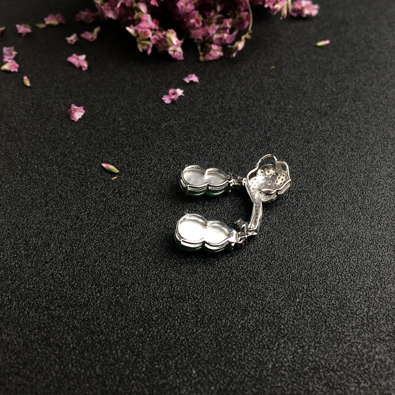 18K金镶缅甸糯种苹果绿葫芦吊坠-红掌柜