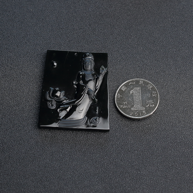 缅甸墨翠观音吊坠-红掌柜