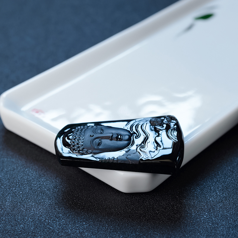 天然冰糯种墨翠佛吊坠-红掌柜