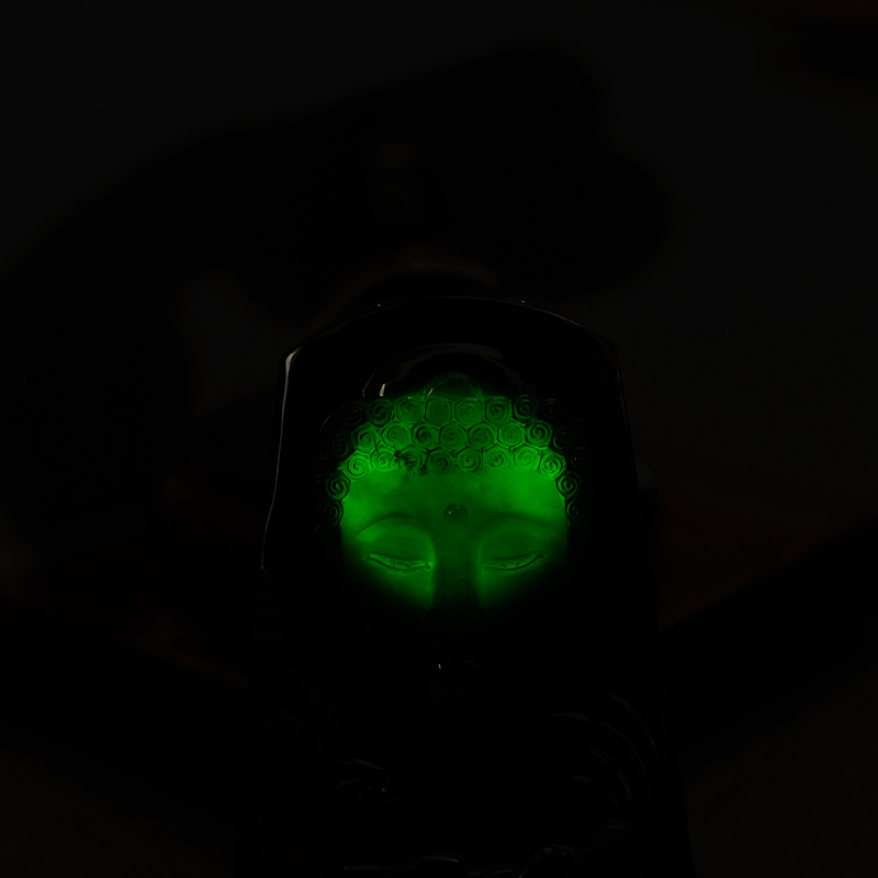 冰糯种墨翠佛吊坠-红掌柜