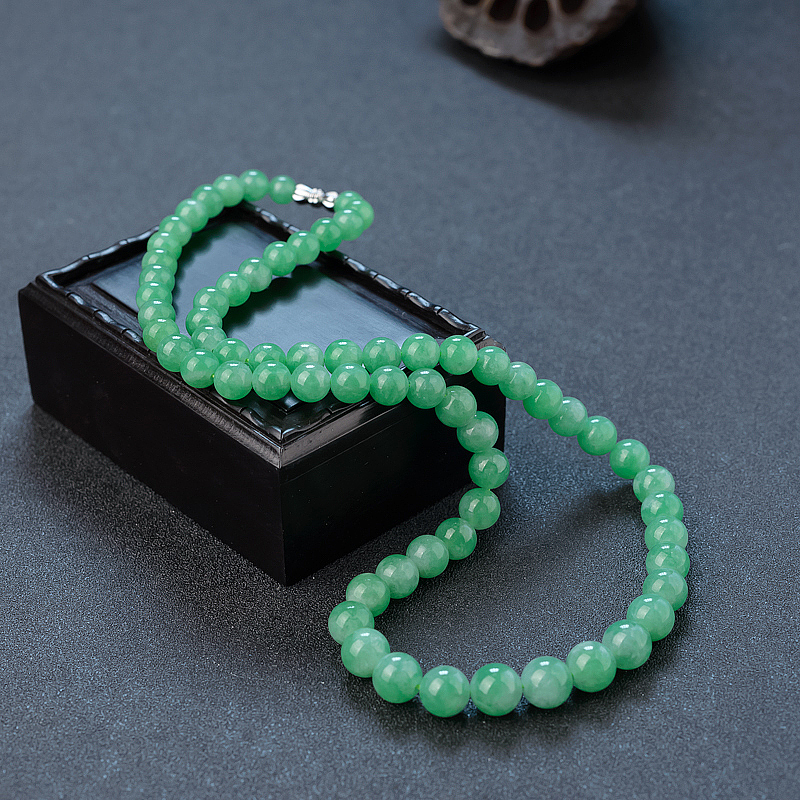 A货天然糯种翠绿翡翠塔链 - 红掌柜