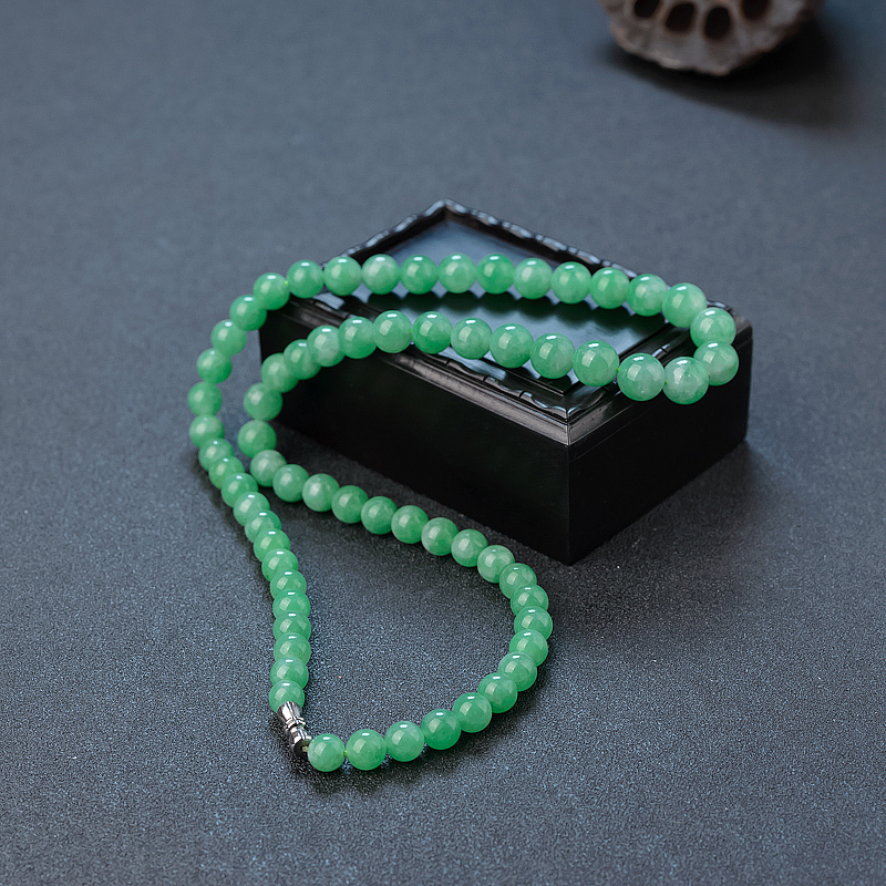 缅甸A货翠绿翡翠塔链 - 红掌柜