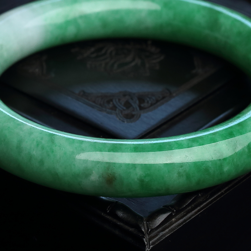 57.5#缅甸糯种满绿翡翠手镯-红掌柜