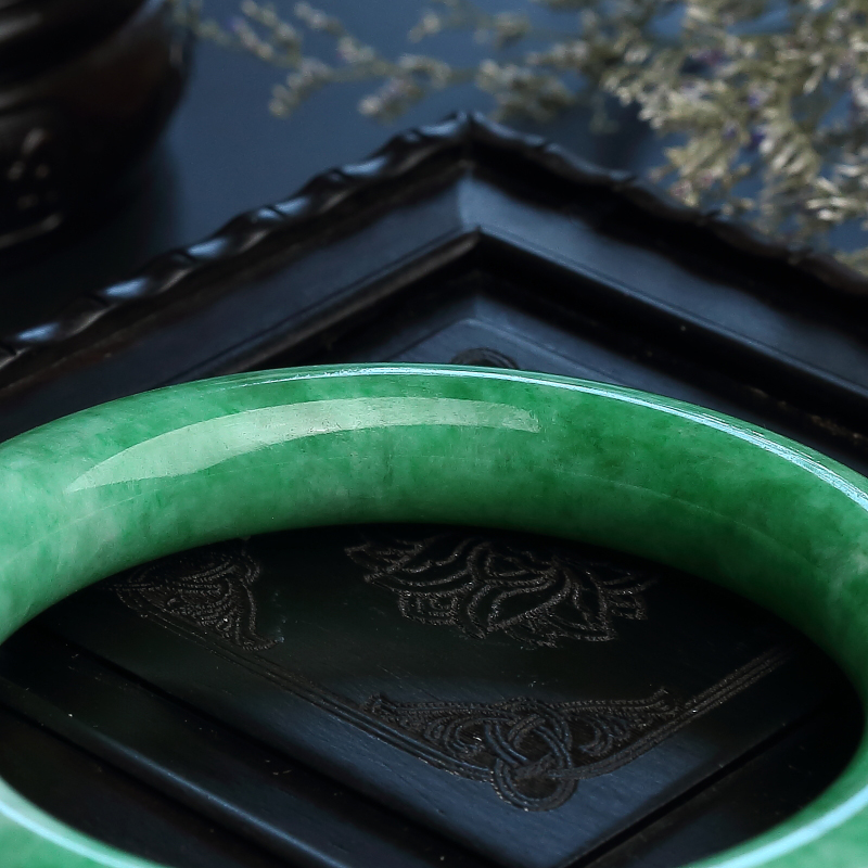 57.5#缅甸天然满绿翡翠手镯-红掌柜