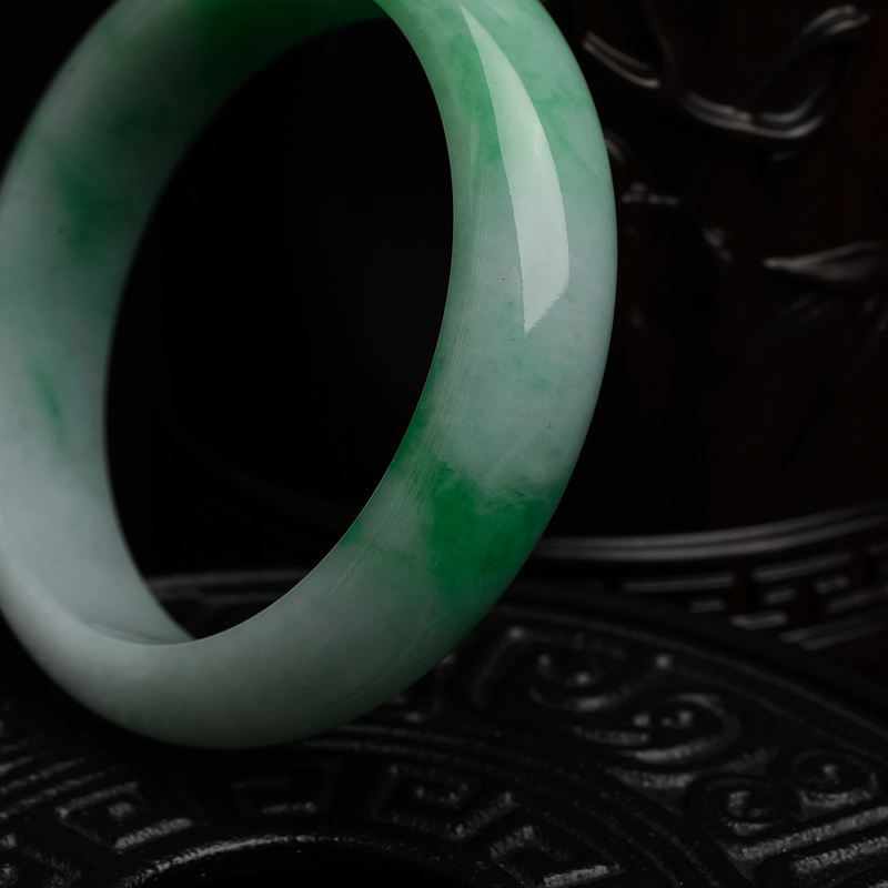 糯种翡翠手镯-红掌柜