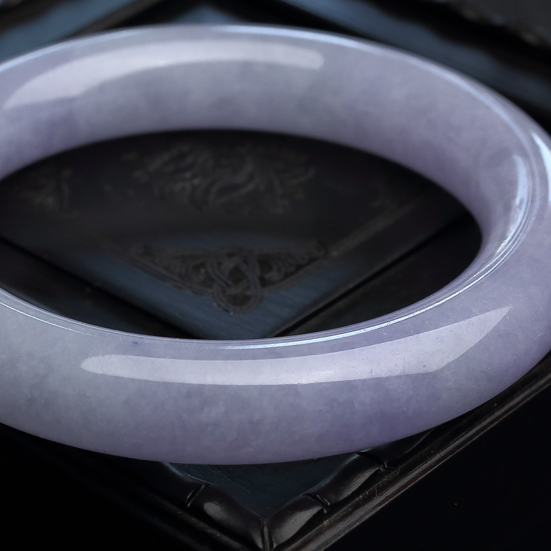 55.5#缅甸天然糯种翡翠手镯-红掌柜