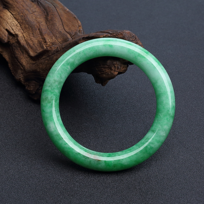 58#阳绿翡翠圆镯-红掌柜