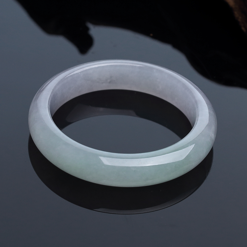 俏色翡翠扁镯 - 红掌柜