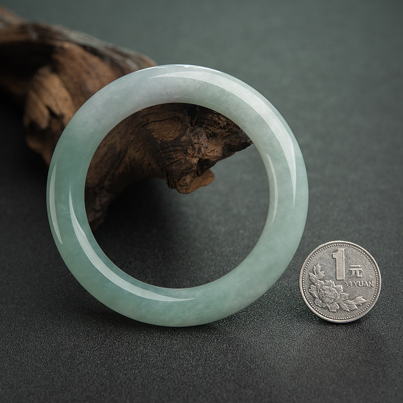糯种翡翠圆镯-红掌柜