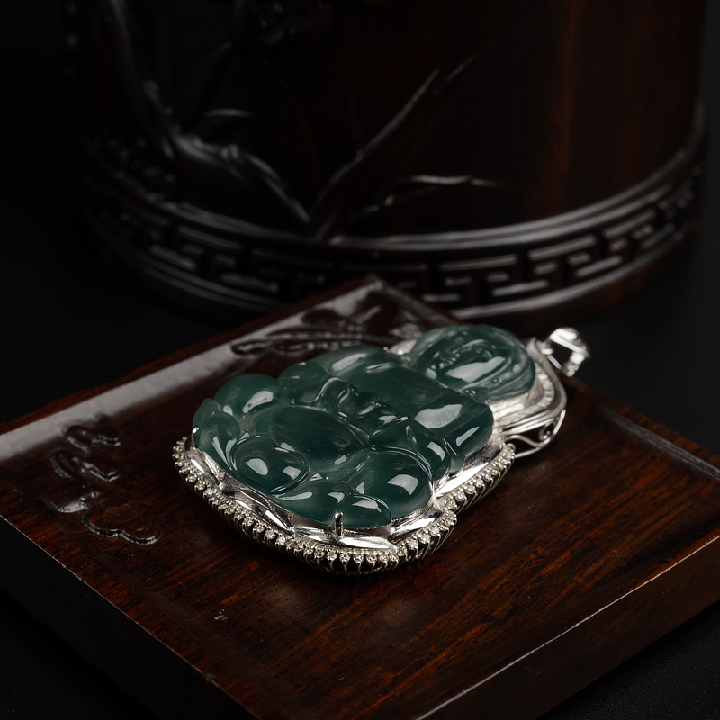 油青翡翠观音吊坠 - 红掌柜