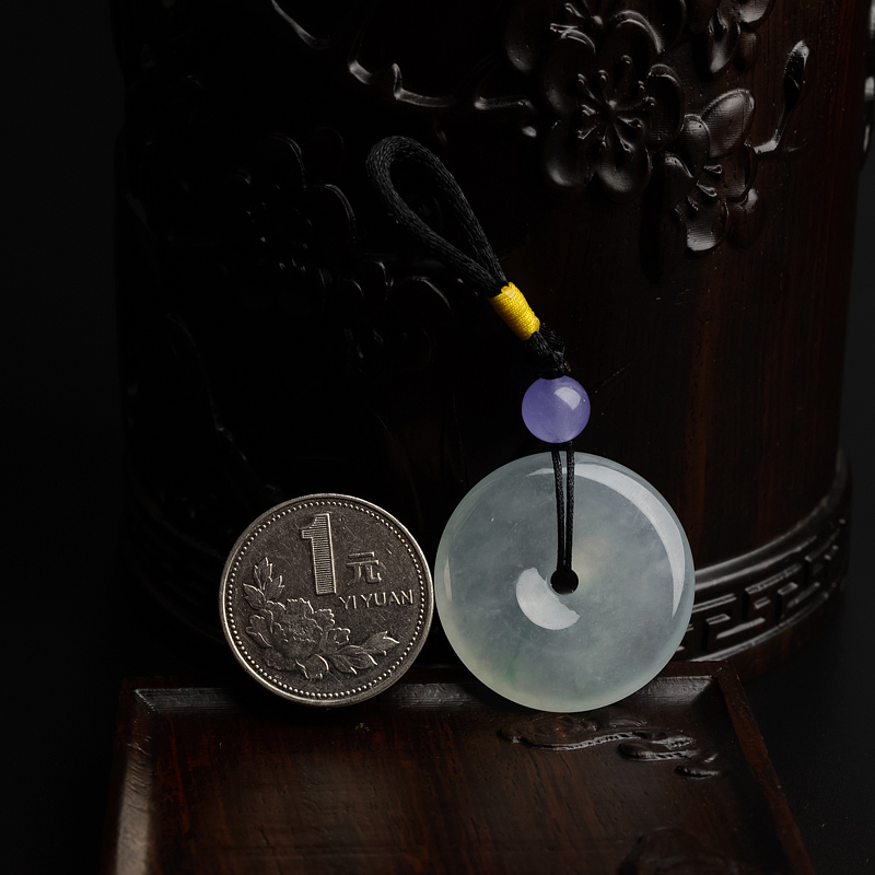 糯冰种浅绿翡翠平安扣 - 红掌柜