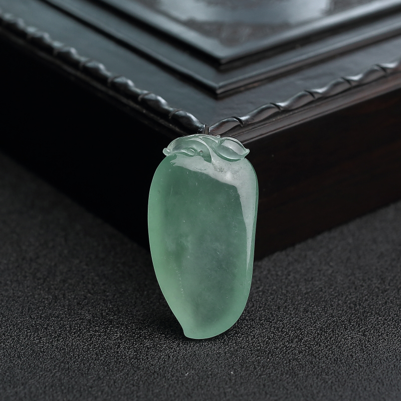 缅甸天然淡晴水翡翠福瓜吊坠-红掌柜