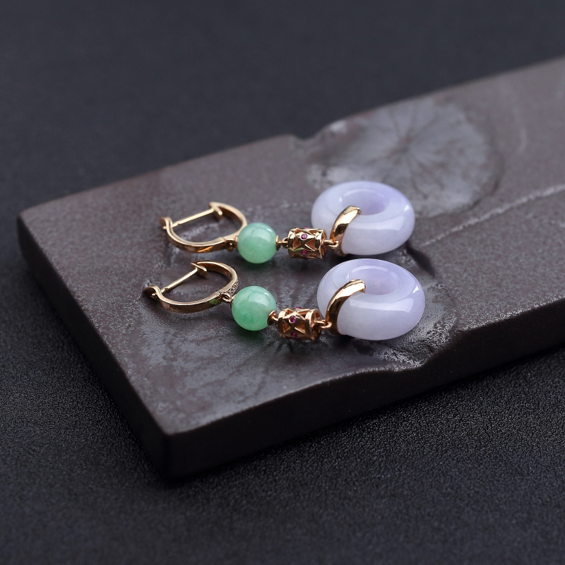 翡翠耳环-红掌柜