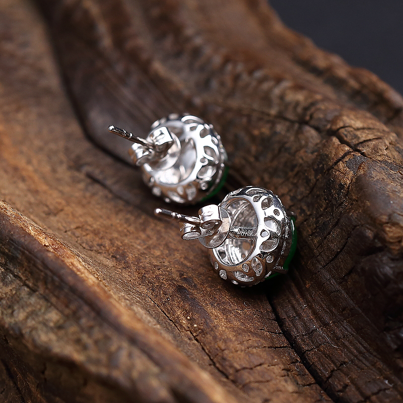 翡翠耳钉-红掌柜