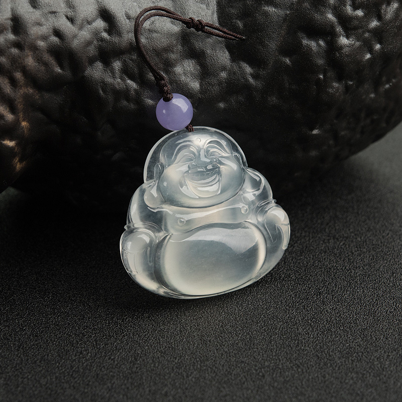 翡翠弥勒佛吊坠-红掌柜