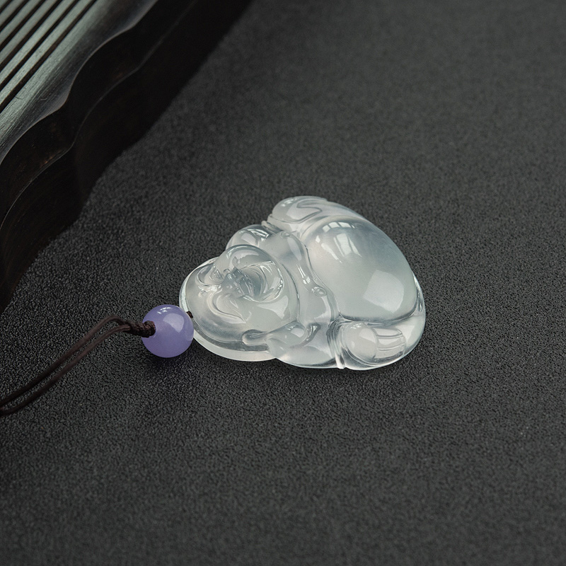 冰种翡翠弥勒佛-红掌柜