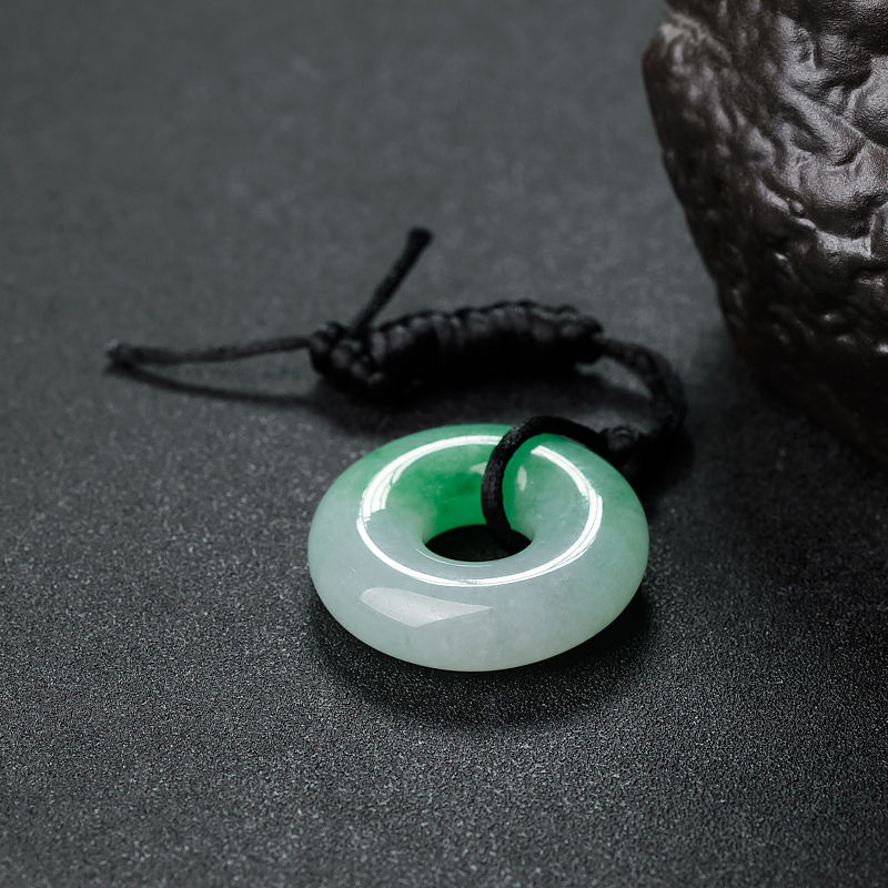 天然翡翠平安扣吊坠-红掌柜