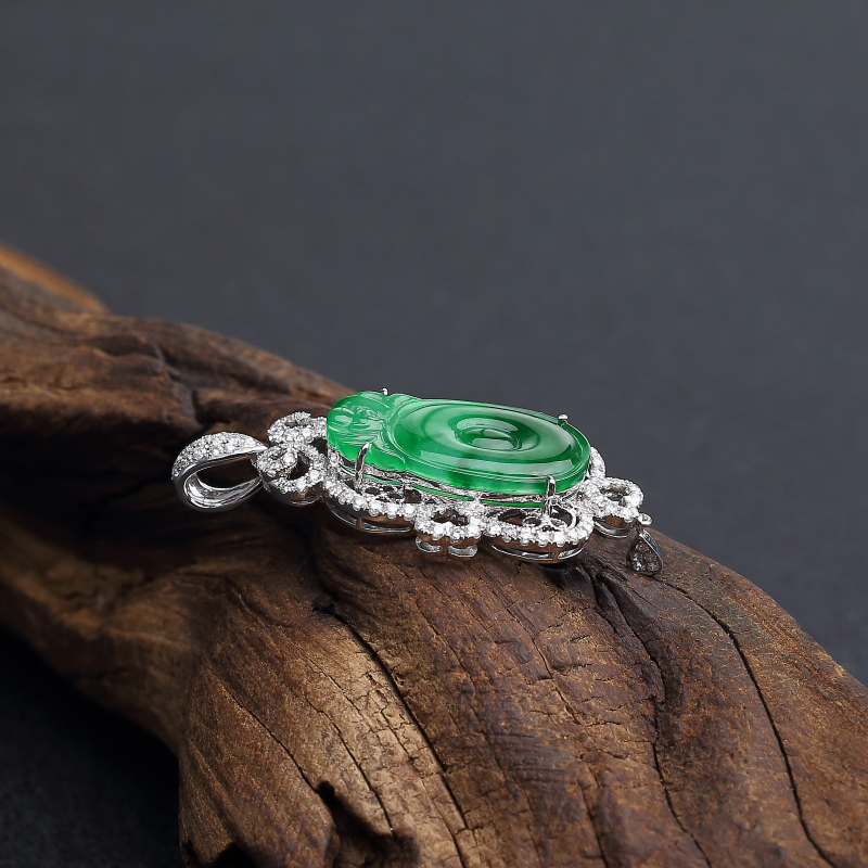 糯种翡翠福贝吊坠-红掌柜