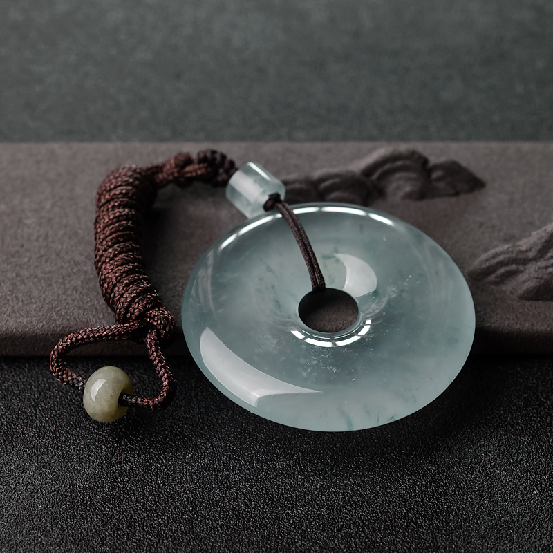 糯冰种飘花翡翠平安扣-红掌柜